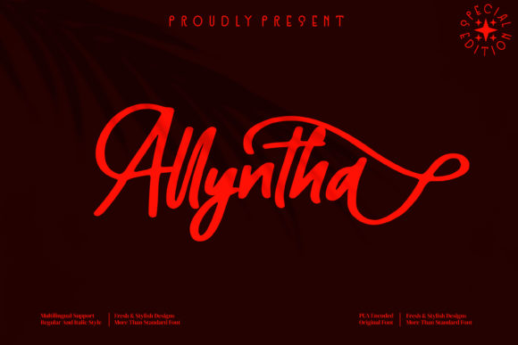Allyntha: A Script Handwritten Font for Editorial Elegance