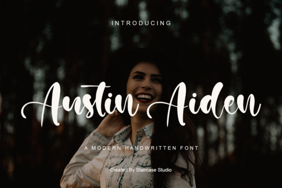 Austin Aiden Script Handwritten Font for Crafters & Sellers