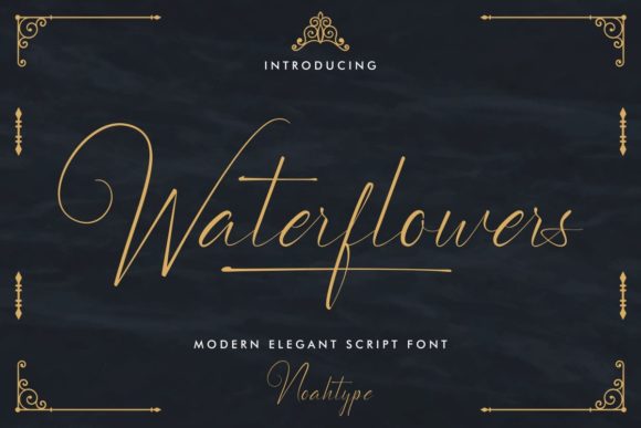 Waterflowers Script Handwritten Font for Elegant Design